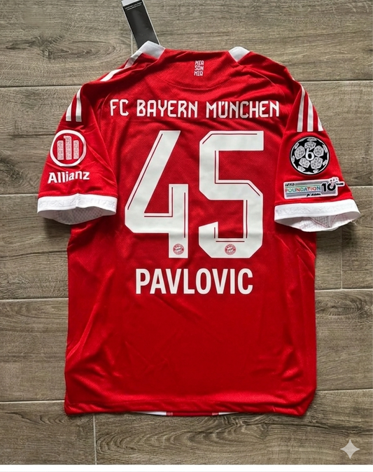 Aleksandar Pavlović #45 Bayern Munich Home Football Jersey Kit