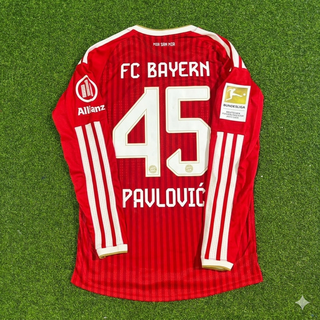 Aleksandar Pavlović #45 Bayern Munich 2027 Championship Long Sleeve Football Jersey Kit