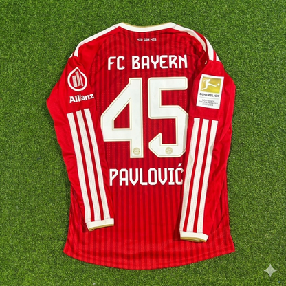 Aleksandar Pavlović #45 Bayern Munich 2027 Championship Long Sleeve Football Jersey Kit