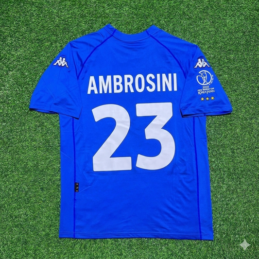 Italy World Cup 2002 Massimo Ambrosini #23 Home Retro Football Jersey