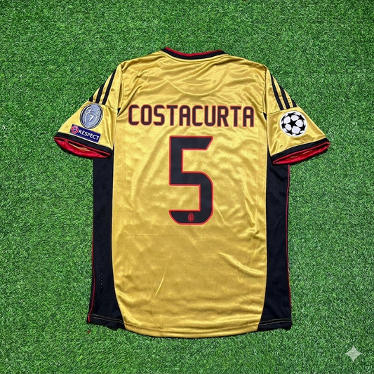 Alessandro Costacurta #5 AC Milan Gold Retro Football Jersey