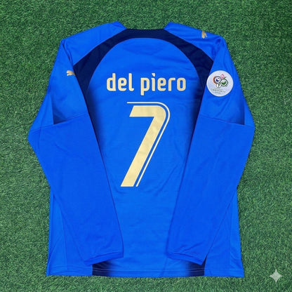 Italy World Cup 2006 Alessandro Del Piero #7 Final Long Sleeve Retro Football Jersey
