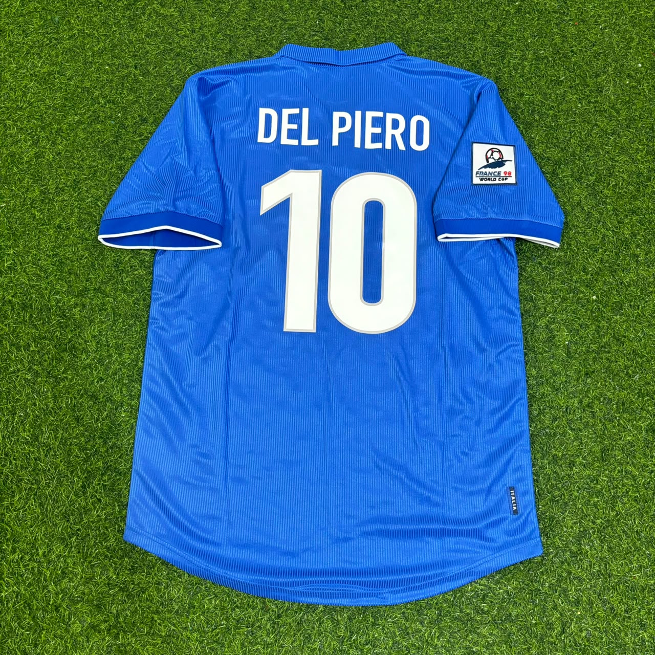 Alessandro Del Piero Italy Home Blue Retro Football Jersey Kit