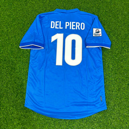 Alessandro Del Piero Italy Home Blue Retro Football Jersey Kit