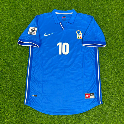 Alessandro Del Piero Italy Home Blue Retro Football Jersey Kit