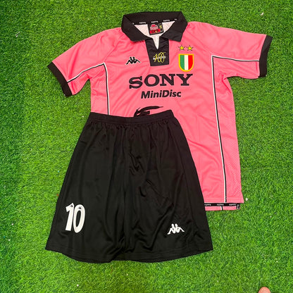 Alessandro Del Piero #10 Juventus 1996 1998 Retro Pink Kids Football Jersey