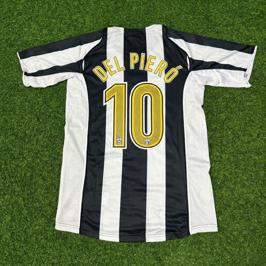 Alessandro Del Piero #10 Juventus 2004-2005 Black White Home Retro Football Jersey Paradise Edition