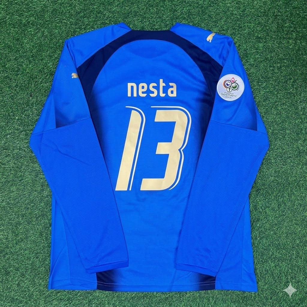 Italy World Cup 2006 Alessandro Nesta #13 Final Long Sleeve Retro Football Jersey
