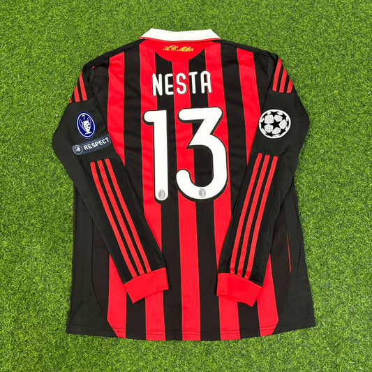 Alessandro Nesta Milan 2009 2011 Retro Long Sleeve Football Jersey