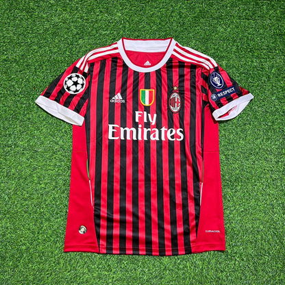 Alessandro Nesta 13 - AC Milan Home 2011/12 Retro Football Jersey Kit