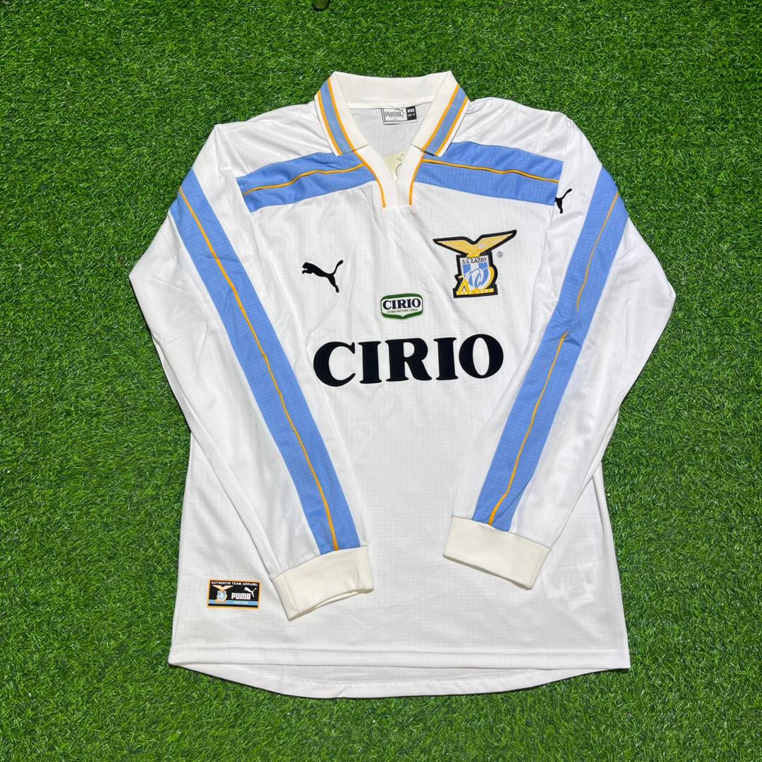 Alessandro Nesta #13 Lazio 1999 2000 Double Winner Long Sleeve White Retro Football Jersey