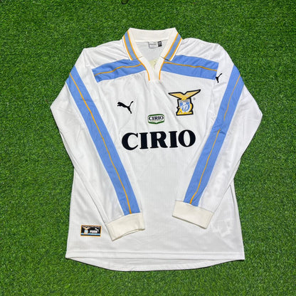 Alessandro Nesta #13 Lazio 1999 2000 Double Winner Long Sleeve White Retro Football Jersey