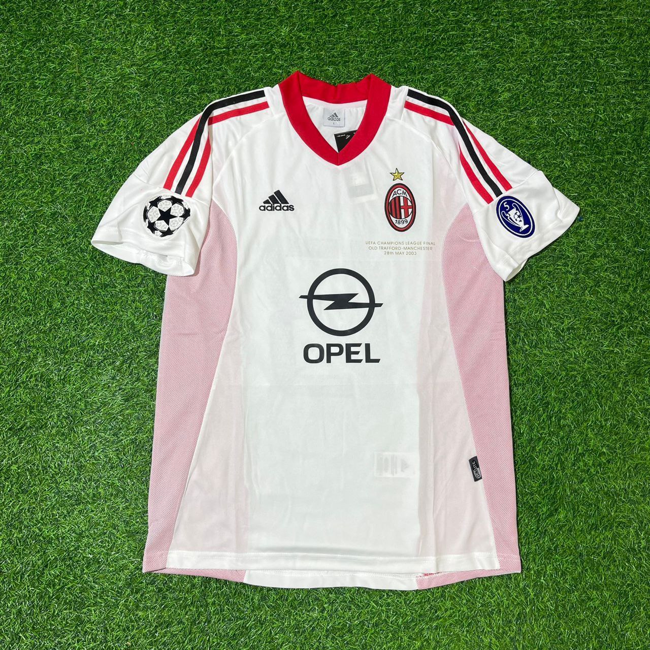 Alessandro Nesta AC Milan 2003 Champions League Final White Retro Football Jersey Kit