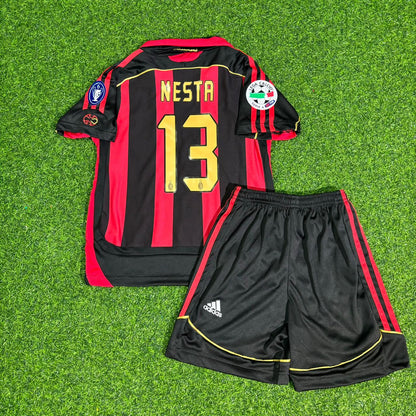 Alessandro Nesta AC Milan 2006-2007 Retro Kids Football Jersey Kinder
