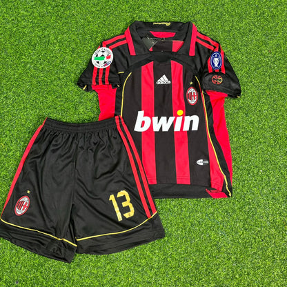 Alessandro Nesta AC Milan 2006-2007 Retro Kids Football Jersey Kinder