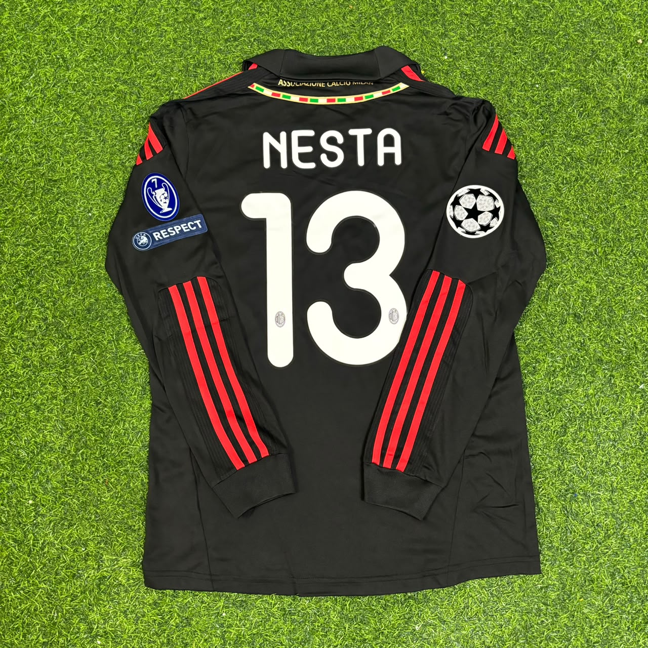 Alessandro Nesta AC Milan 2011/12 Red & Black Retro Football Jersey Collection