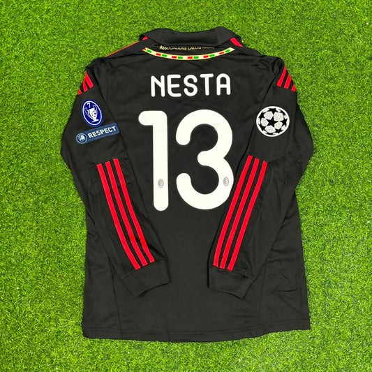 Alessandro Nesta AC Milan 2011/12 Red & Black Retro Football Jersey Collection