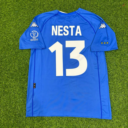 Italy World Cup 2002 Alessandro Nesta #13 Home Retro Football Jersey