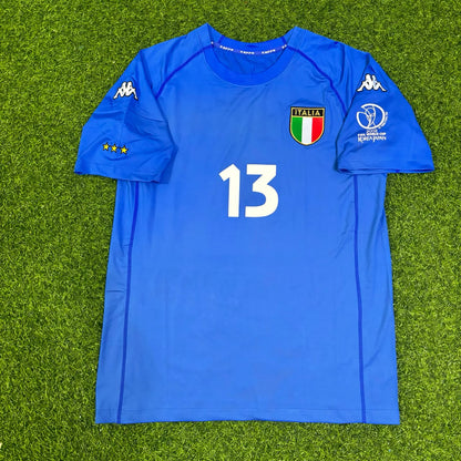 Italy World Cup 2002 Alessandro Nesta #13 Home Retro Football Jersey