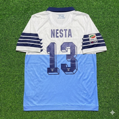 Alessandro Nesta #13 Lazio White Blue Retro Home Football Jersey Kit