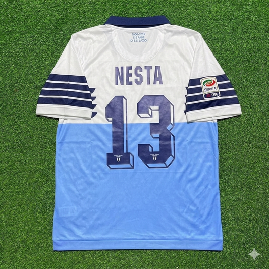 Alessandro Nesta #13 Lazio White Blue Retro Home Football Jersey Kit