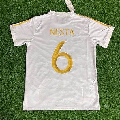 Alessandro Nesta - Italy White Anniversary Football Jersey Kit