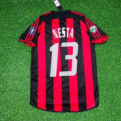 Alessandro Nesta Milan 2003/2004 Home Retro Football Jersey Kit