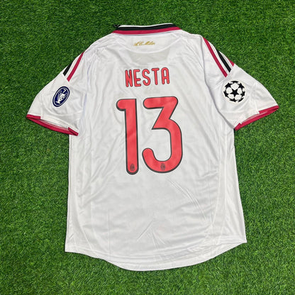 Alessandro Nesta Milan 2009 2010 Season White Retro Football Jersey