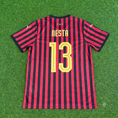 Alessandro Nesta AC Milan 120th Anniversary Special Golden Retro Football Jersey Kit