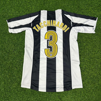 Alessio Tacchinardi #3 Juventus 2004-2005 Black White Home Retro Football Jersey Paradise Edition