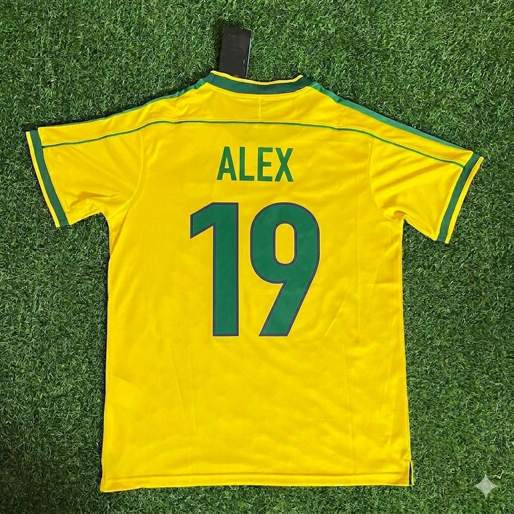 Brazil World Cup 1998 Alex de Souza #19 Retro Football Jersey Kit