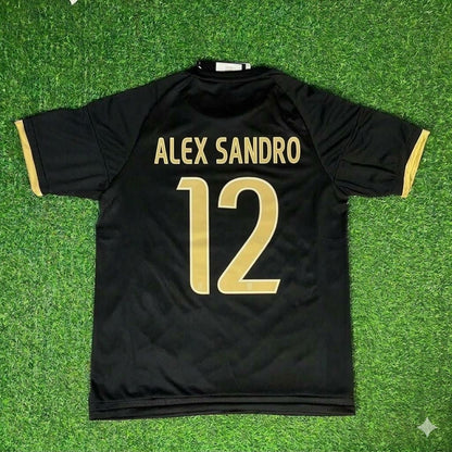 Alex Sandro 12- Juventus Retro Black Football Jersey Kit