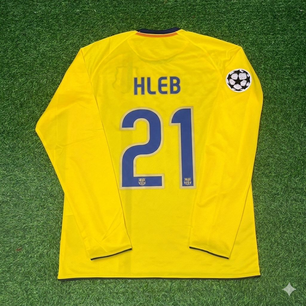 Alexander Hleb FC Barcelona 08/09 Season Yellow Away Retro Football Jersey
