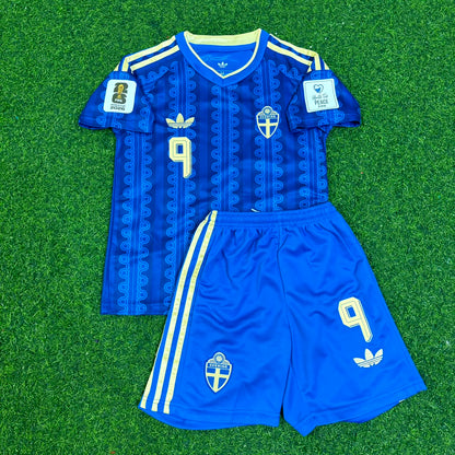 Alexander Isak Sweden 2026 World Cup Away Blue Kids Football Jersey