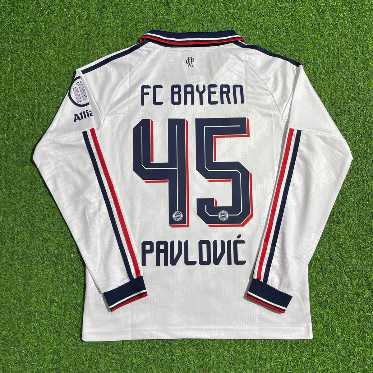 Bayern Munich 2027 Aleksandar Pavlović #45 Away Long Sleeve Football Jersey