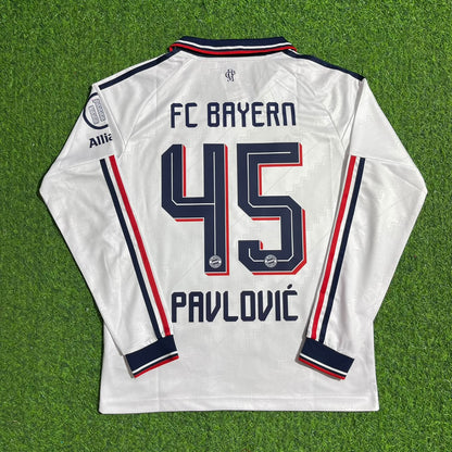 Bayern Munich 2027 Aleksandar Pavlović #45 Away Long Sleeve Football Jersey