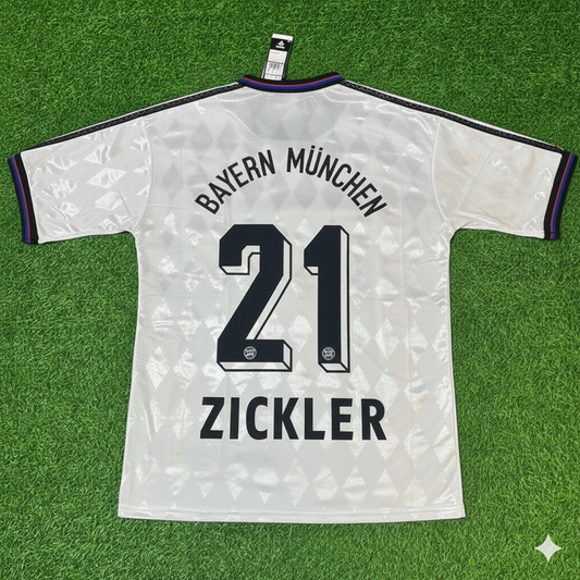 Alexander Zickler Bayern Munich 1997 1998 Away White Retro Football Jersey Kit