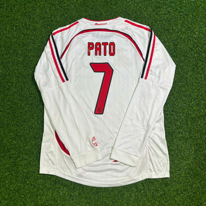 Alexandre Pato #7 AC Milan Away White Long Sleeve Retro Football Jersey