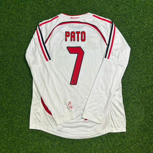 Alexandre Pato #7 AC Milan Away White Long Sleeve Retro Football Jersey
