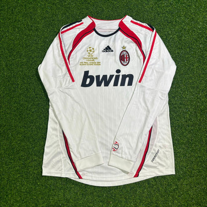Alexandre Pato #7 AC Milan Away White Long Sleeve Retro Football Jersey