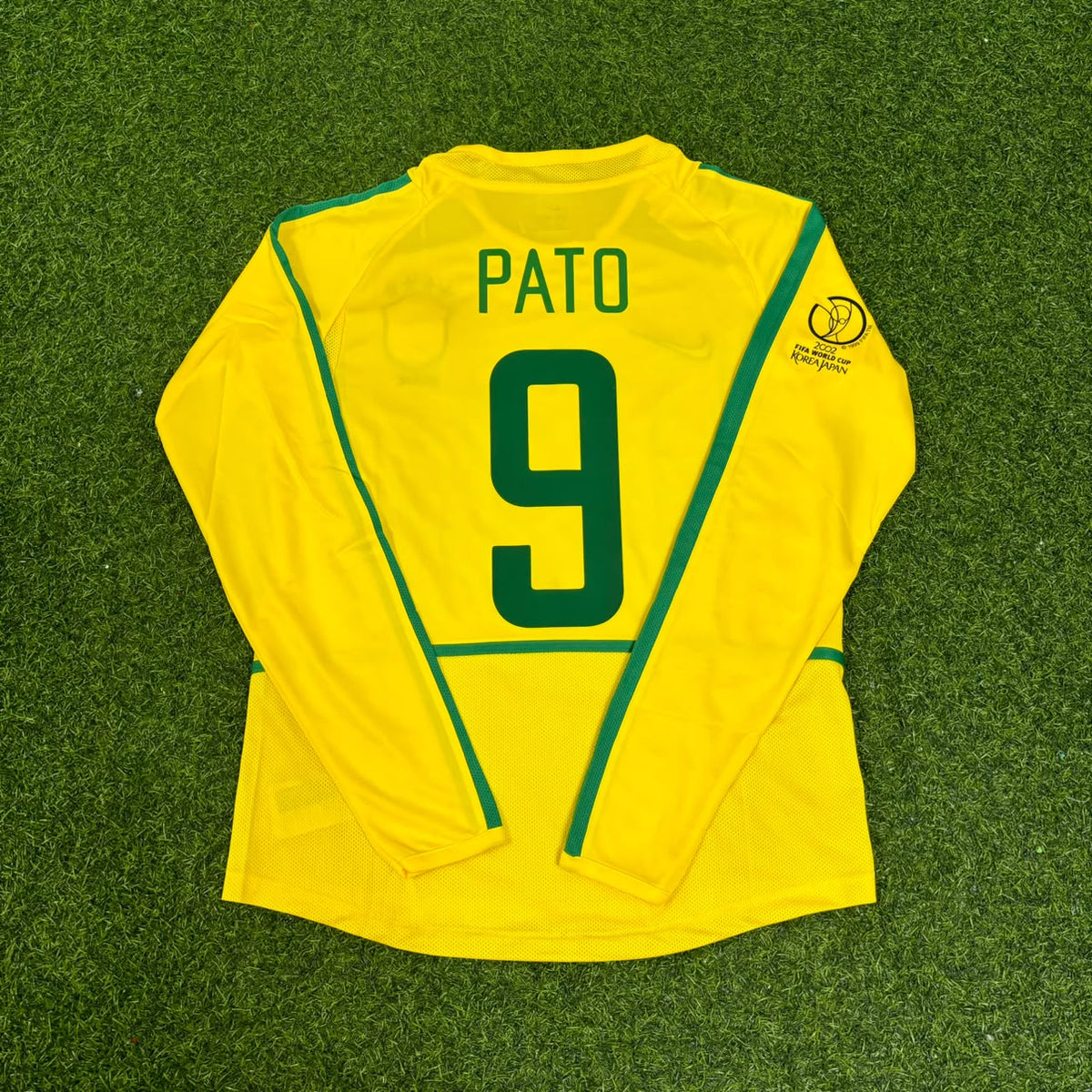 Alexandre Pato Brasil Gelbes Langarm Retro Fußballtrikot