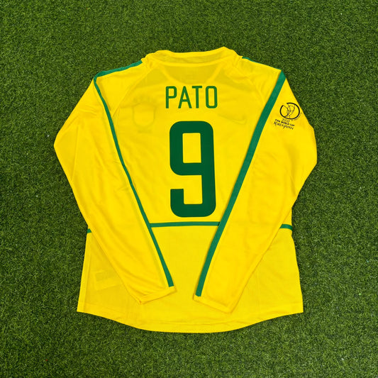 Alexandre Pato Brasil Gelbes Langarm Retro Fußballtrikot