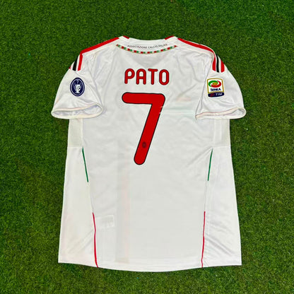 Alexandre Pato #7 Milan 2011-2012 White Away Retro Football Jersey Kit