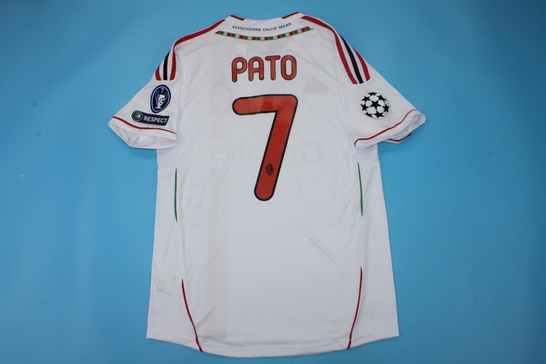 Alexandre Pato 7 - Milan 2011-2012 Away White Retro Football Jersey