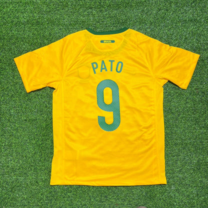 Brazil World Cup 2010 Alexandre Pato Retro Yellow Football Jersey