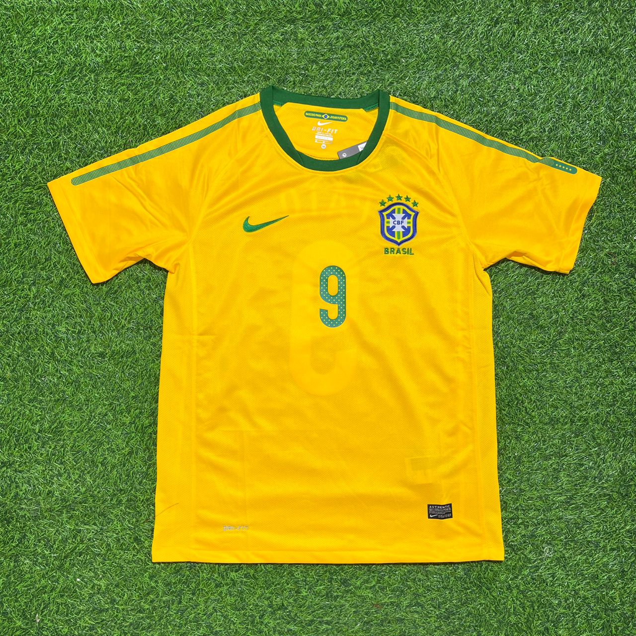 Brazil World Cup 2010 Alexandre Pato Retro Yellow Football Jersey