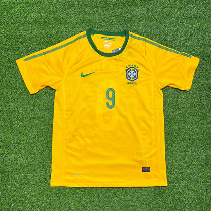 Brazil World Cup 2010 Alexandre Pato Retro Yellow Football Jersey