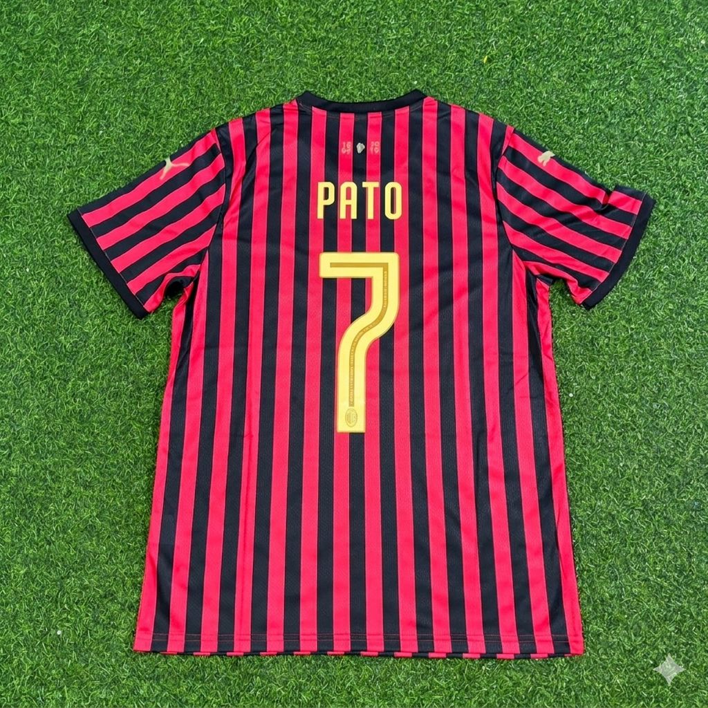 Alexandre Pato AC Milan 120th Anniversary Special Golden Retro Football Jersey Kit