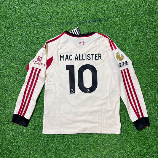 Alexis Mac Allister Liverpool 2025 Away Long Sleeve Football Jersey Kit