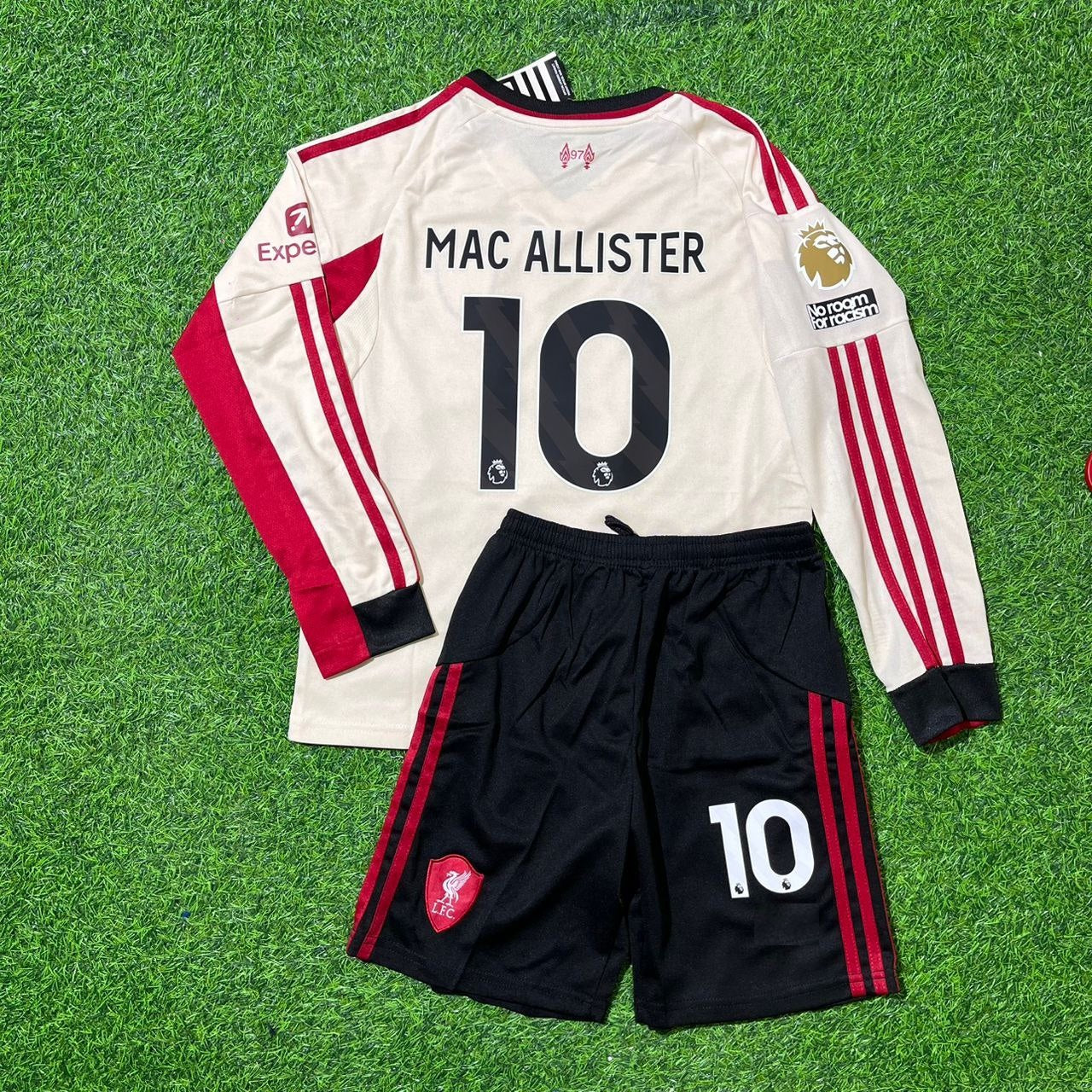 Alexis Mac Allister Liverpool 2025 Kids Long Sleeve Football Jersey Kit